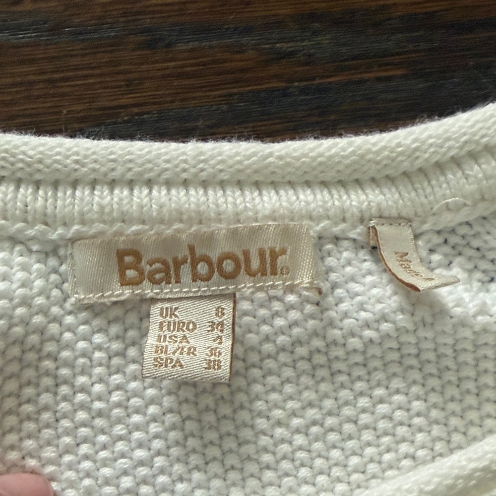 Barbour White Crew Neck Sweater - Picture 2 of 5
